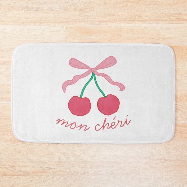 Item preview, mon cheri red cherries with pink bow  designed and sold by winterpumpkin.