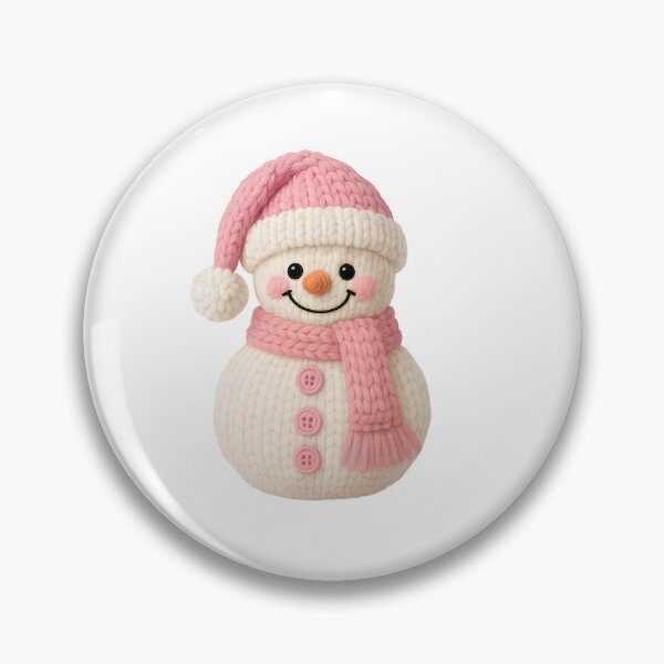 Item preview, Chunky Knit Snowman with Hat and Pink Scarf | Cute Christmas Design designed and sold by Polarisofficial.