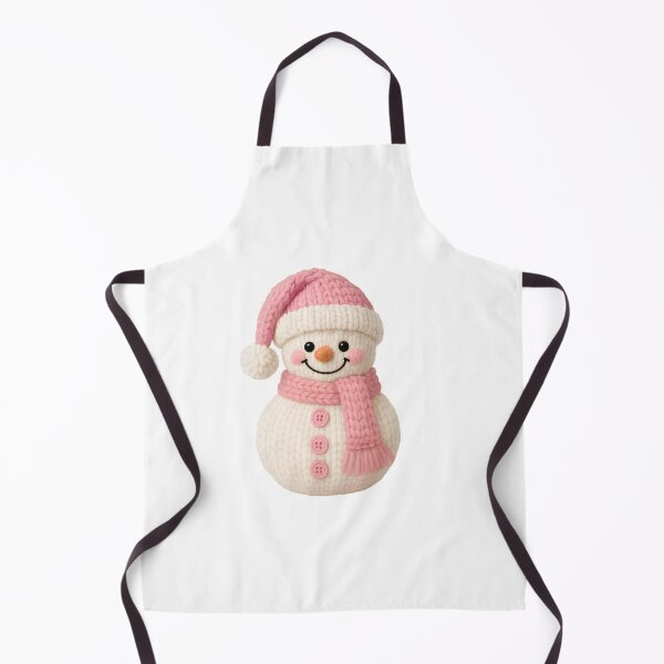 Item preview, Chunky Knit Snowman with Hat and Pink Scarf | Cute Christmas Design designed and sold by Polarisofficial.