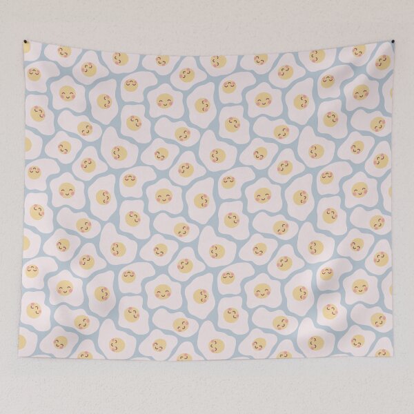 Item preview, cute smiling fried eggs pattern designed and sold by winterpumpkin.