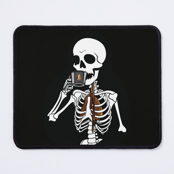 Item preview, Coffee drinking skeleton designed and sold by AbstractArielle.