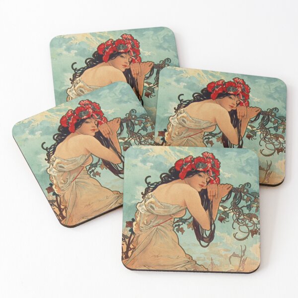 Item preview, Summer by Alphonse Mucha - Art Nouveau Home & Lifestyle Collection designed and sold by ThanksForToday.
