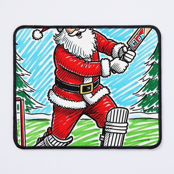 Item preview, Santa playing cricket.   designed and sold by Nomad-Maynard.