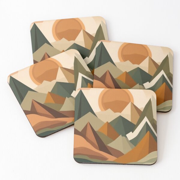 Item preview, Minimalist Mountain Wall Art | Retro Earthy Landscape designed and sold by Esterlane.
