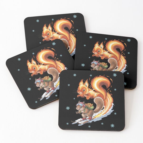 Item preview, Skiing Squirrel, Fire Squirrel Spirit designed and sold by MagdaMoonArt.