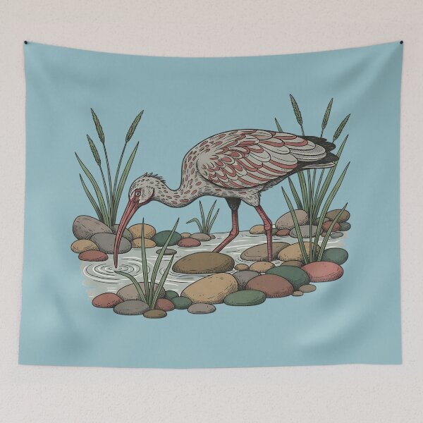 Item preview, Ibisbill Bird Foraging Among River Stones designed and sold by BirdsnStuff.