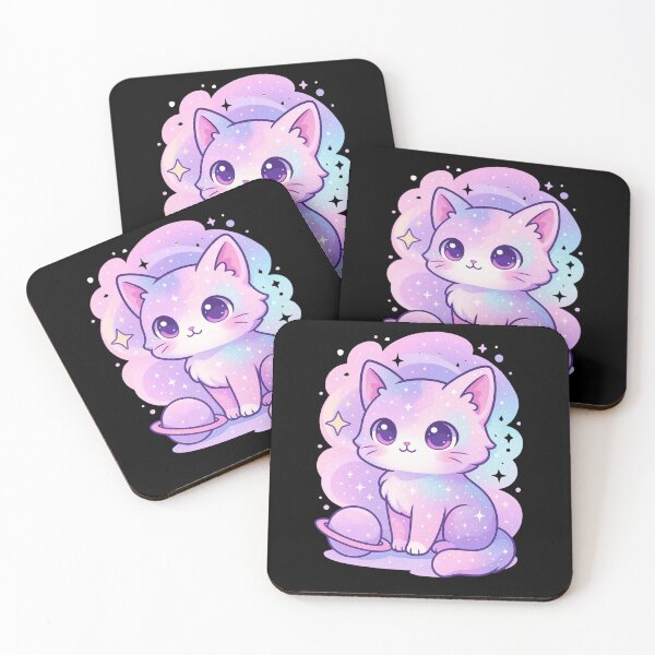 Item preview, Pastel Galaxy Cat on Planet Kawaii Cosmic Kitty Sticker designed and sold by Alyn8.