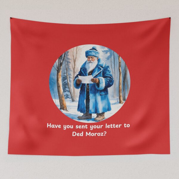 Item preview, Have You Sent Your Letter to Ded Moroz? – Russian Christmas Winter Holiday Art - RED designed and sold by PAPIRO SIGLO XXI.
