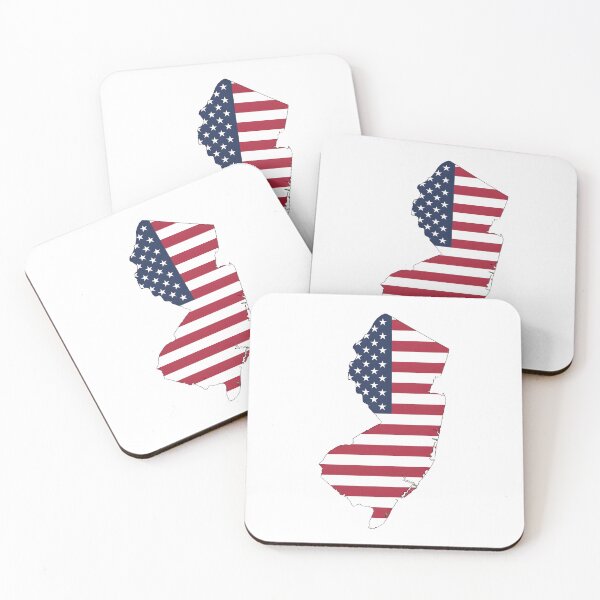 Item preview, New Jersey USA Flag Silhouette – Stars and Stripes State Outline designed and sold by Paper Drip.
