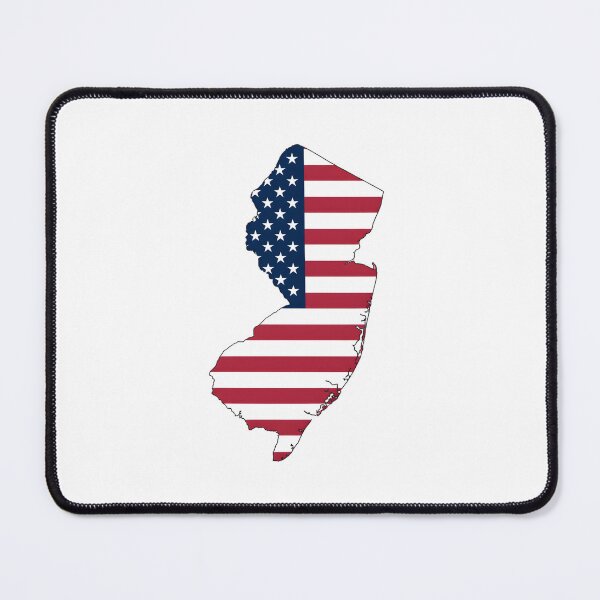 Item preview, New Jersey USA Flag Silhouette – Stars and Stripes State Outline designed and sold by Paper Drip.