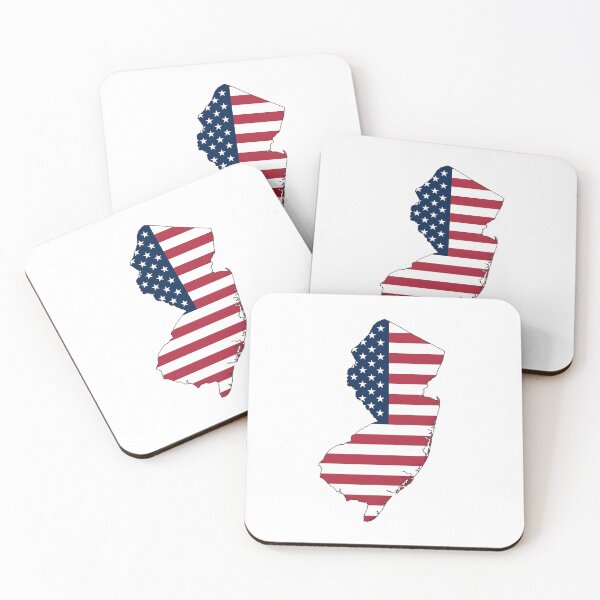 Item preview, New Jersey USA Flag Silhouette – Stars and Stripes State Outline designed and sold by Paper Drip.