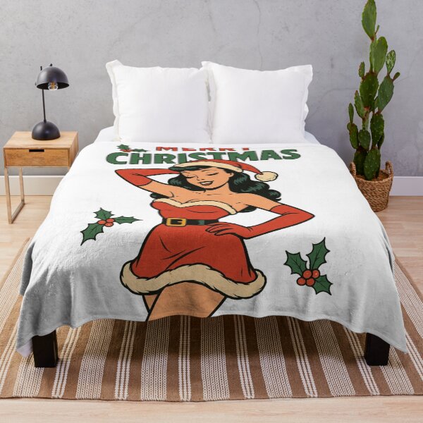 Item preview, Pin-Up Happy Holidays - Vintage Pop Art Graphic designed and sold by JonelleTshirts.