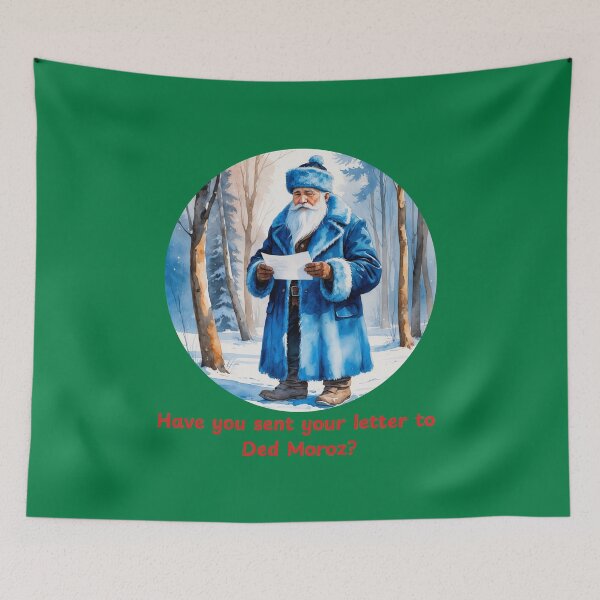 Item preview, Have You Sent Your Letter to Ded Moroz? – Russian Christmas Winter Holiday Art - GREEN designed and sold by PAPIRO SIGLO XXI.