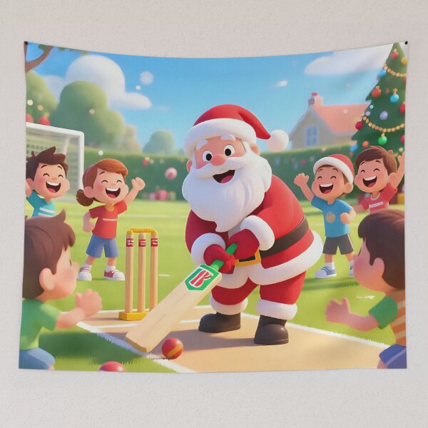 Item preview, Santa playing cricket.   designed and sold by Nomad-Maynard.