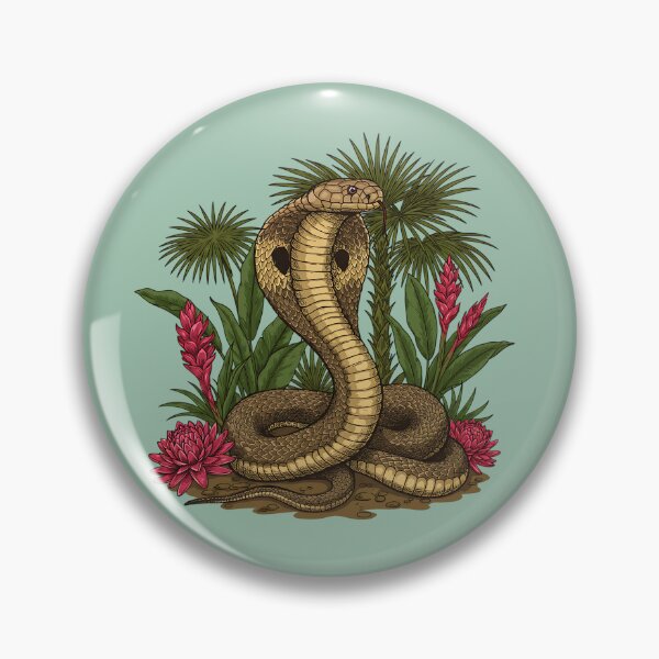 Item preview, King Cobra Snake with Red Ginger Flowers designed and sold by BirdsnStuff.