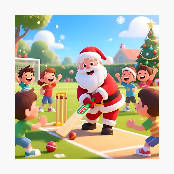 Artikelvorschau, Der Weihnachtsmann spielt Cricket. entworfen und verkauft von Nomad-Maynard.