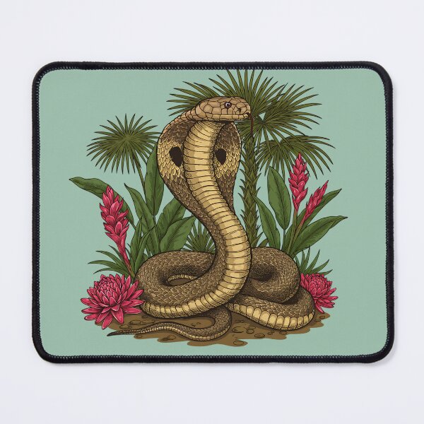 Item preview, King Cobra Snake with Red Ginger Flowers designed and sold by BirdsnStuff.