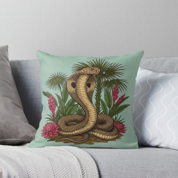 Item preview, King Cobra Snake with Red Ginger Flowers designed and sold by BirdsnStuff.