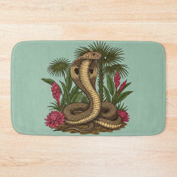 Item preview, King Cobra Snake with Red Ginger Flowers designed and sold by BirdsnStuff.