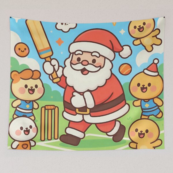 Item preview, Santa playing cricket.   designed and sold by Nomad-Maynard.
