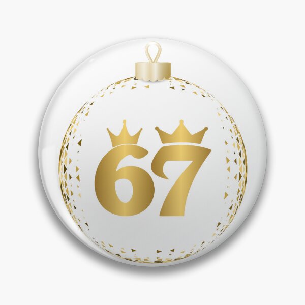 Item preview, Golden 67 Meme with Crowns Inside Christmas Bauble  designed and sold by Design-Horizons.