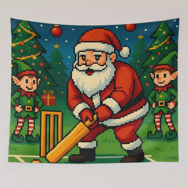 Item preview, Santa playing cricket.   designed and sold by Nomad-Maynard.