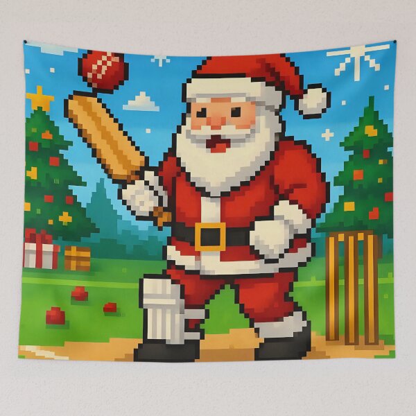Item preview, Santa playing cricket.   designed and sold by Nomad-Maynard.