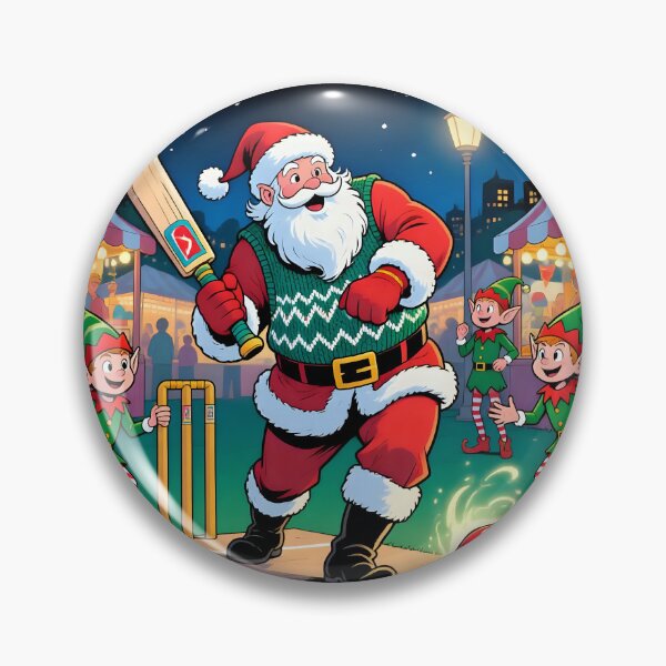 Item preview, Santa playing cricket.   designed and sold by Nomad-Maynard.
