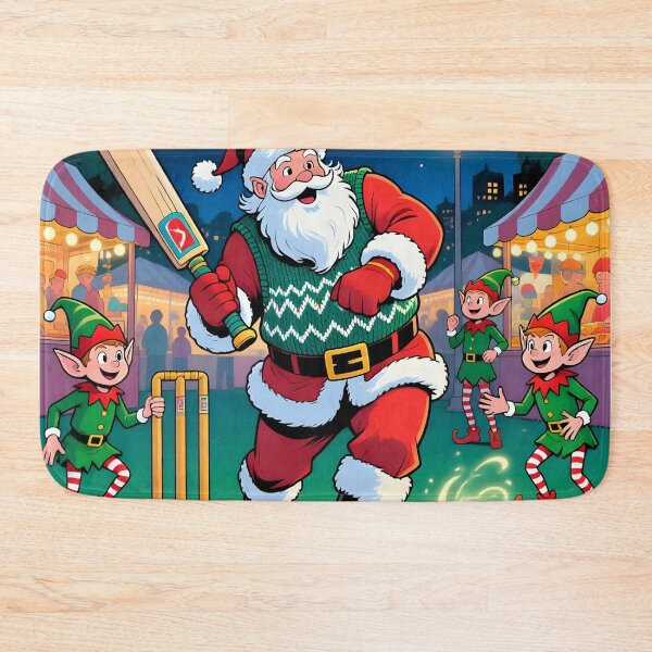 Item preview, Santa playing cricket.   designed and sold by Nomad-Maynard.