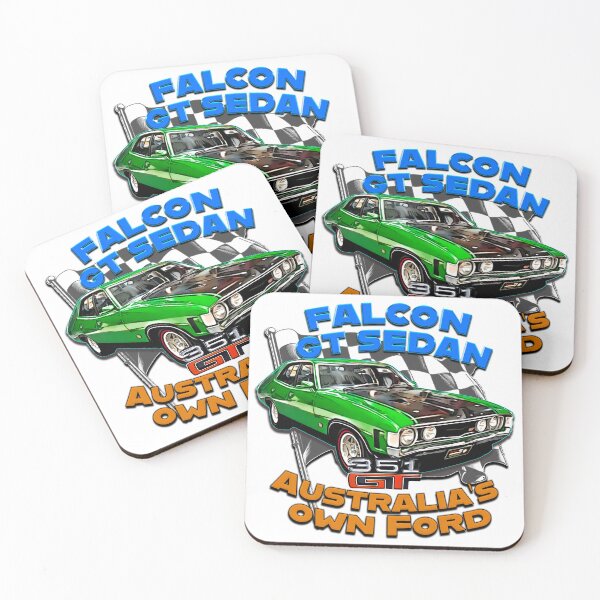Item preview, Classic Green Aussie Falcon GT Sedan – Cartoon Style Muscle Car Art designed and sold by Michael van der Hoorn.