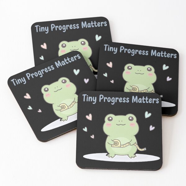 Item preview, Tiny Progress Matters – Kawaii Frog Motivational Tee designed and sold by CuteOasis.