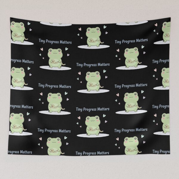 Item preview, Tiny Progress Matters – Kawaii Frog Motivational Tee designed and sold by CuteOasis.