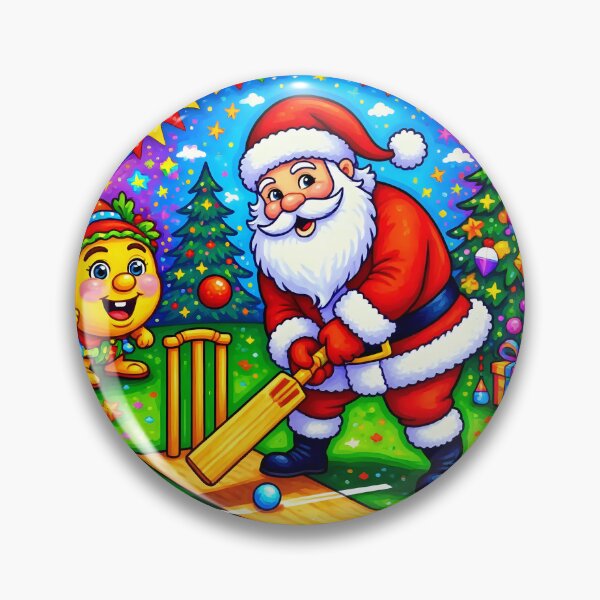Item preview, Santa playing cricket.   designed and sold by Nomad-Maynard.