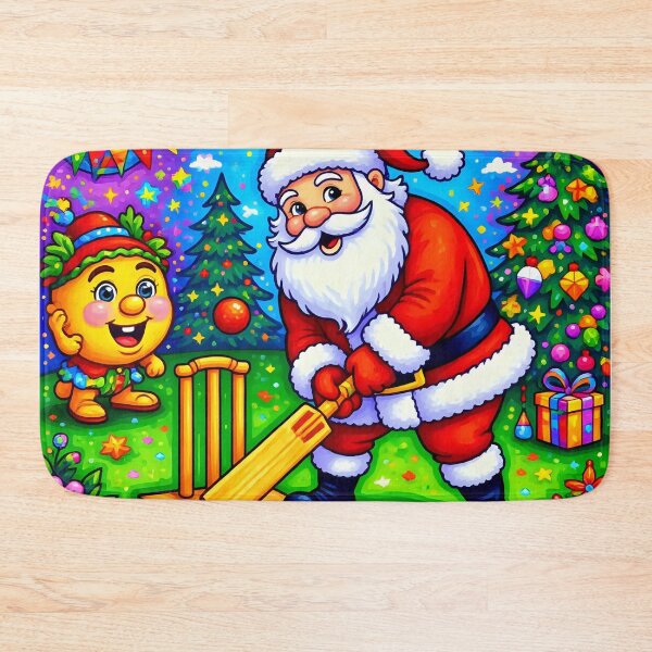 Item preview, Santa playing cricket.   designed and sold by Nomad-Maynard.