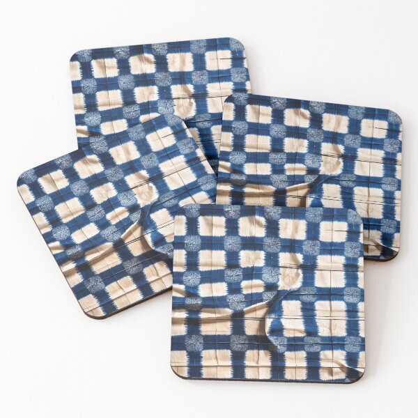 Item preview, Indigo Shibori Checkered Fabric Pattern designed and sold by NeowallsCo.