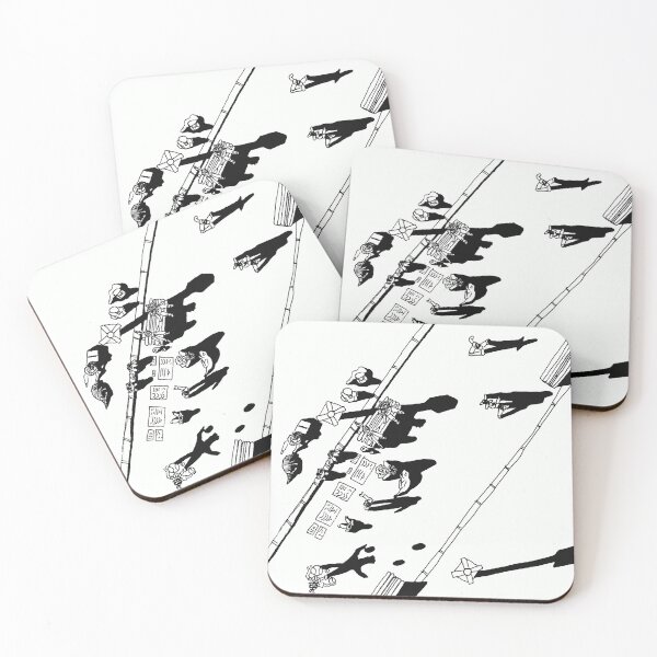 Item preview, The Square: Urban Life and Shadows in Black and White - Graphic Line Art designed and sold by Keltoi-art.
