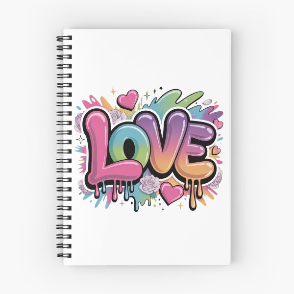 Item preview, LOVE Graffiti Drip Typography Shirt – Rainbow Gradient Hearts & Roses Romantic Street Art for Valentine’s Day designed and sold by GemBob Creations.