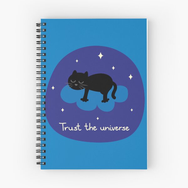 Artikelvorschau, Vertraue dem Universum – Schlafende schwarze Katze auf der Wolke entworfen und verkauft von fishdesigns.