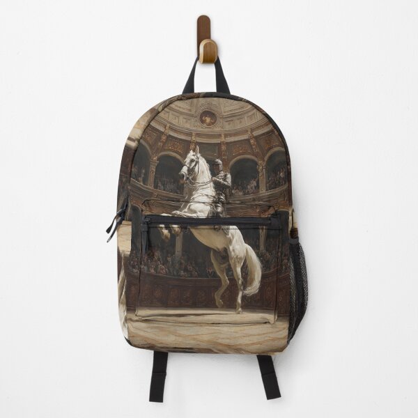 Item preview, A dramatic scene of a Lipizzaner horse performing a levade in an ancient, candle-lit arena Horses in Motion designed and sold by CDC40.