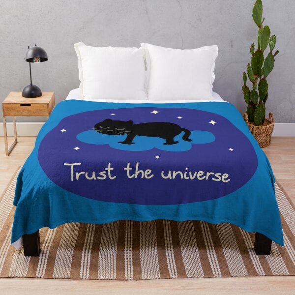 Item preview, Trust the Universe - Sleeping Black Cat on Cloud designed and sold by fishdesigns.