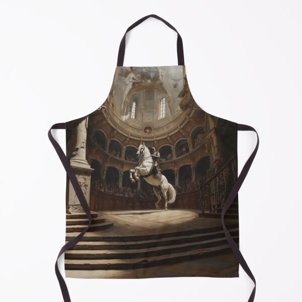 Item preview, A dramatic scene of a Lipizzaner horse performing a levade in an ancient, candle-lit arena Horses in Motion designed and sold by CDC40.