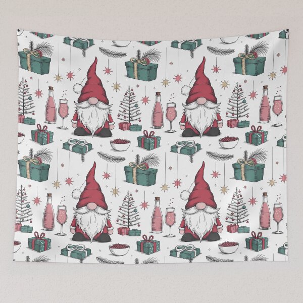 Item preview, Cute Nordic Christmas Gnome Festive Pattern designed and sold by sky11PP.