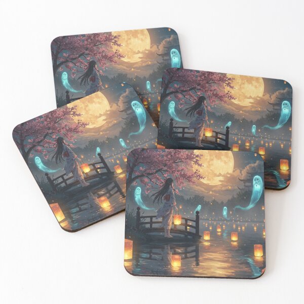 Item preview, Anime Girl Mourning Lost Souls Underneath Full Moon designed and sold by dewaaliverse.