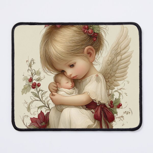 Item preview, Vintage Angel with Baby Jesus designed and sold by Eclectic Monkey.