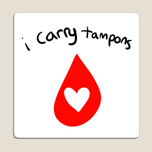 Item preview, I carry tampons - heart designed and sold by The Kolvas Collective.