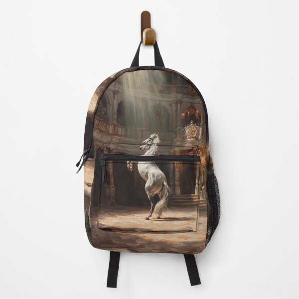 Item preview, A dramatic scene of a Lipizzaner horse performing a levade in an ancient, candle-lit arena Horses in Motion designed and sold by CDC40.