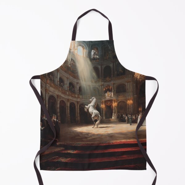 Item preview, A dramatic scene of a Lipizzaner horse performing a levade in an ancient, candle-lit arena Horses in Motion designed and sold by CDC40.