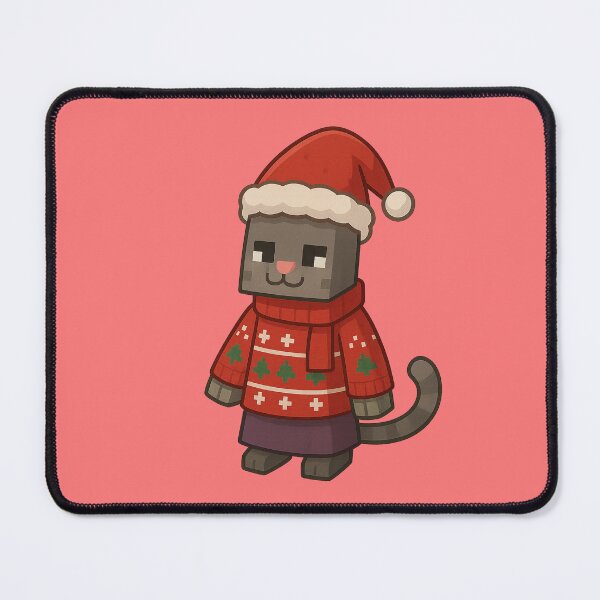 Item preview, Cat Santa Claus, Minecraft Style! Blocky, Jolly & Ready for Christmas designed and sold by DibujandoPorfa.