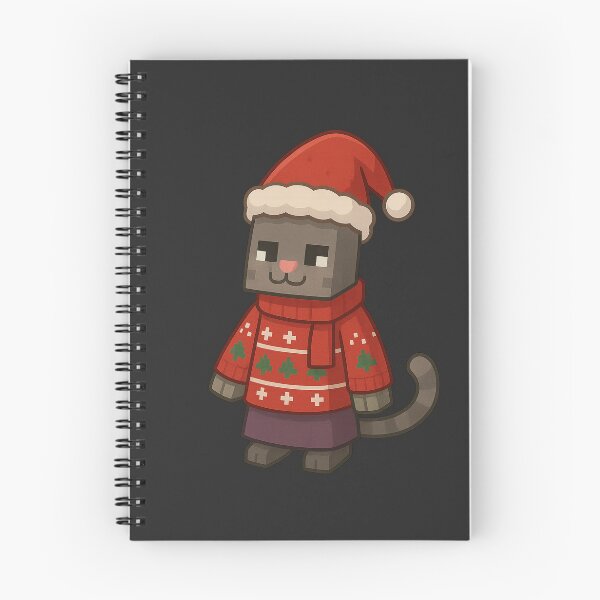 Item preview, Cat Santa Claus, Minecraft Style! Blocky, Jolly & Ready for Christmas designed and sold by DibujandoPorfa.