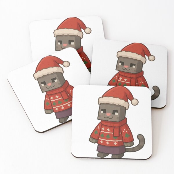 Item preview, Cat Santa Claus, Minecraft Style! Blocky, Jolly & Ready for Christmas designed and sold by DibujandoPorfa.